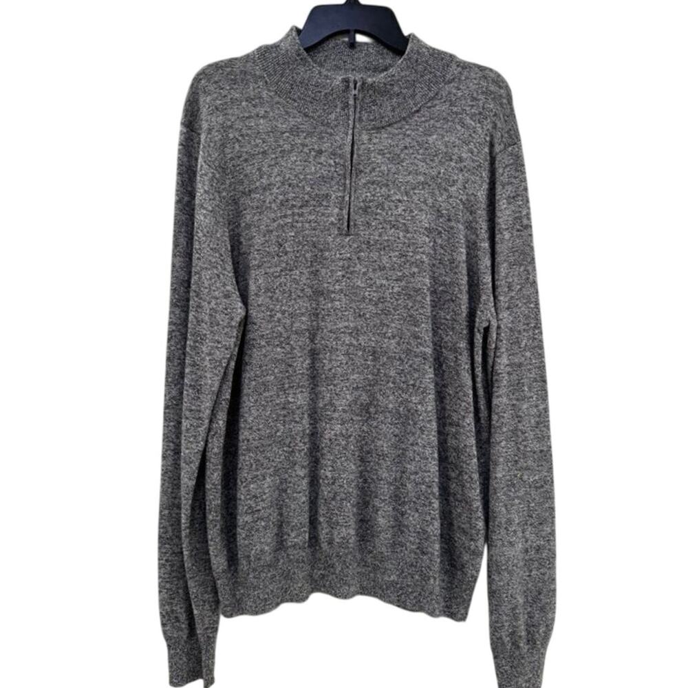Preppy 14th & Union Men’s Gray Knit Crewneck Sweater Size L Casual Classic